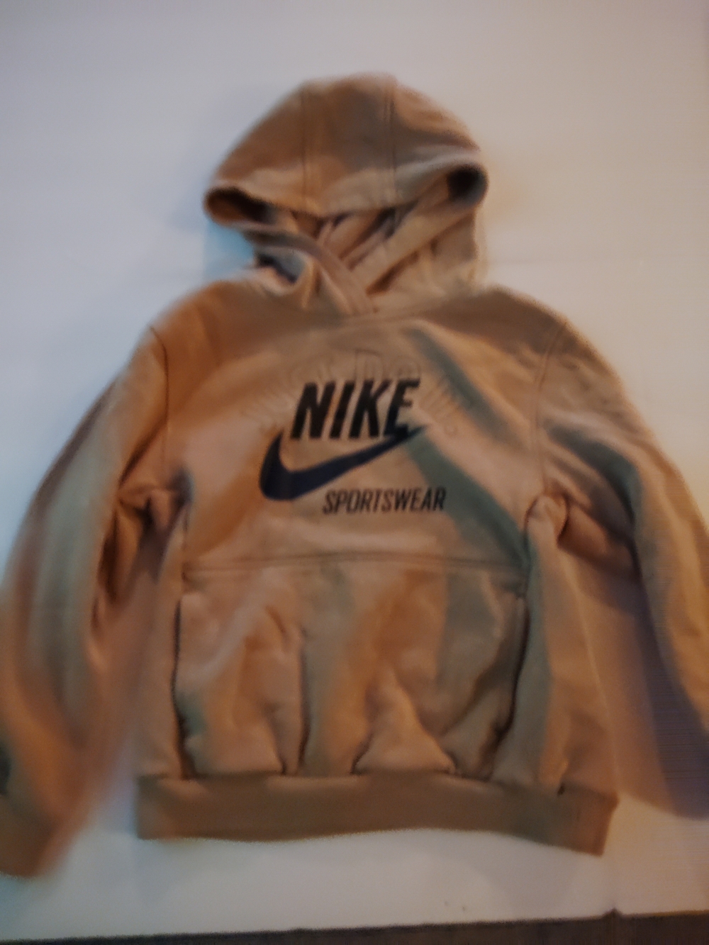 Nike Kids Tan Hoodie with Black Logo